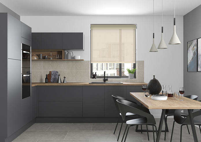 Rimini (Blackout), Ecru & Optima Linen - Double Roller Blind - Image 6